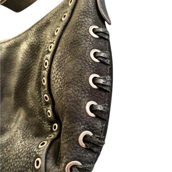 Aimee Kestenberg Nubuck Leather Zip Shoulder Bag Austin Vibes Black Small 10X7.5 - Picture 3 of 10